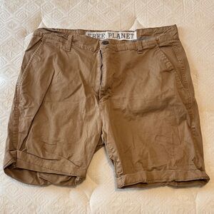 Free Planet Men's Brown Flat Front Shorts
